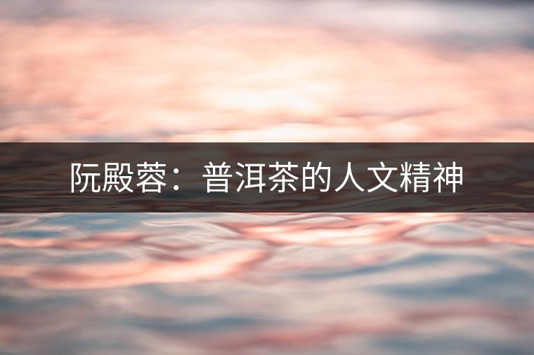 阮殿蓉:普洱茶的人文精神 阮殿蓉:普洱茶的人文精神