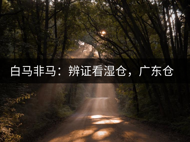 白馬非馬：辨證看濕倉(cāng)，廣東倉(cāng)、香港倉(cāng)不能簡(jiǎn)單等同濕倉(cāng)