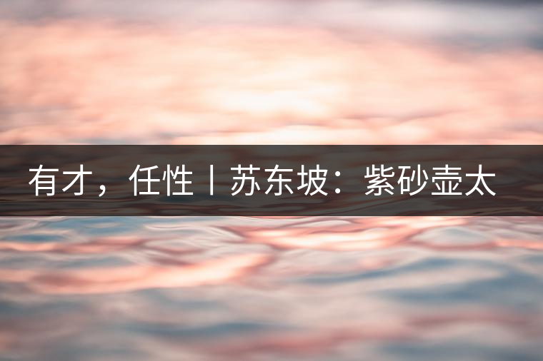 有才，任性丨蘇東坡：紫砂壺太小，不夠喝，那我就自己設(shè)計(jì)一款