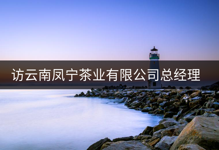 訪(fǎng)云南鳳寧茶業(yè)有限公司總經(jīng)理張貴景 訪(fǎng)云南鳳寧茶業(yè)有限公司總經(jīng)理張貴景