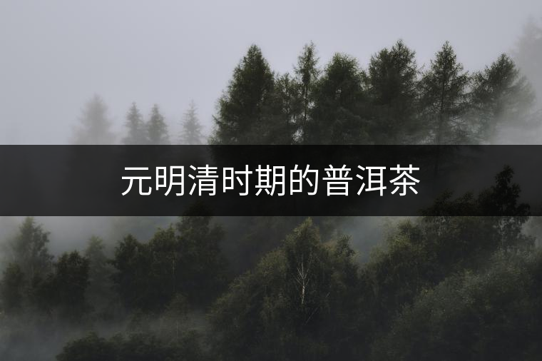 元明清時(shí)期的普洱茶