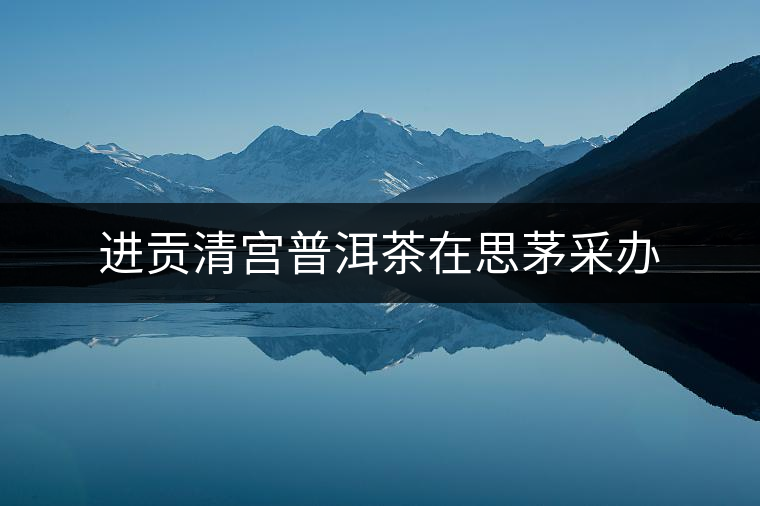 進(jìn)貢清宮普洱茶在思茅采辦