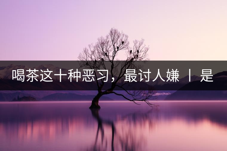 喝茶這十種惡習(xí)，最討人嫌 丨 是否同感？