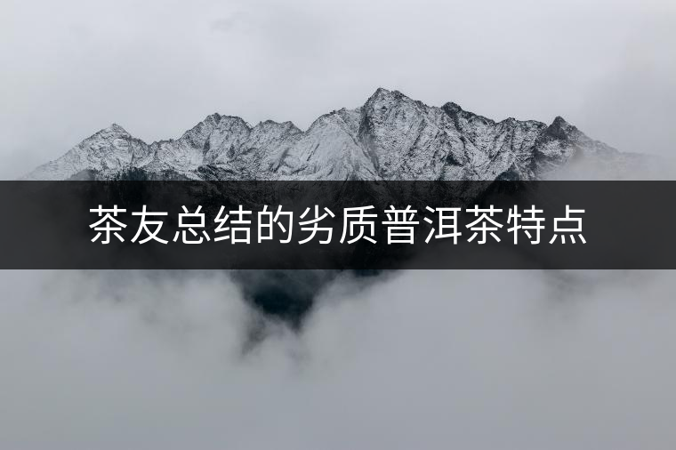 茶友總結(jié)的劣質(zhì)普洱茶特點