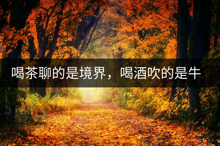 喝茶聊的是境界，喝酒吹的是牛皮