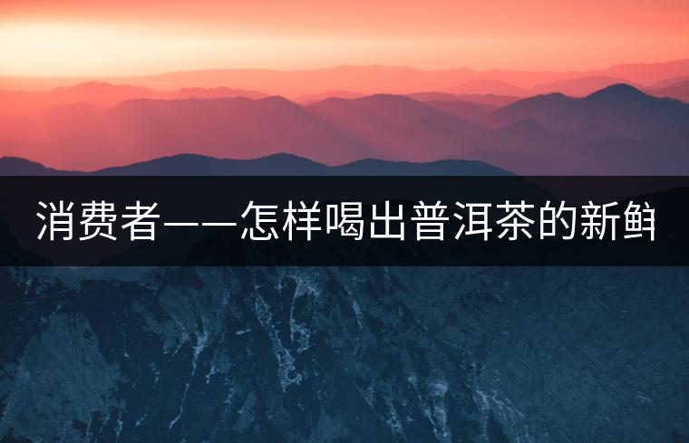 消費(fèi)者——怎樣喝出普洱茶的新鮮？