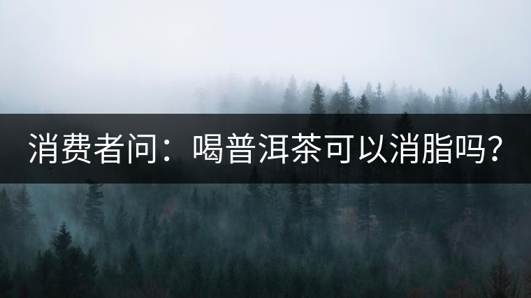 消費者問：喝普洱茶可以消脂嗎？