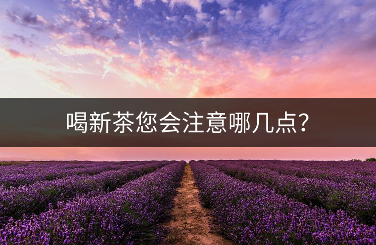 喝新茶您會注意哪幾點？