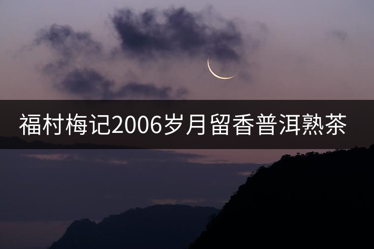 福村梅記2006歲月留香普洱熟茶開湯品鑒