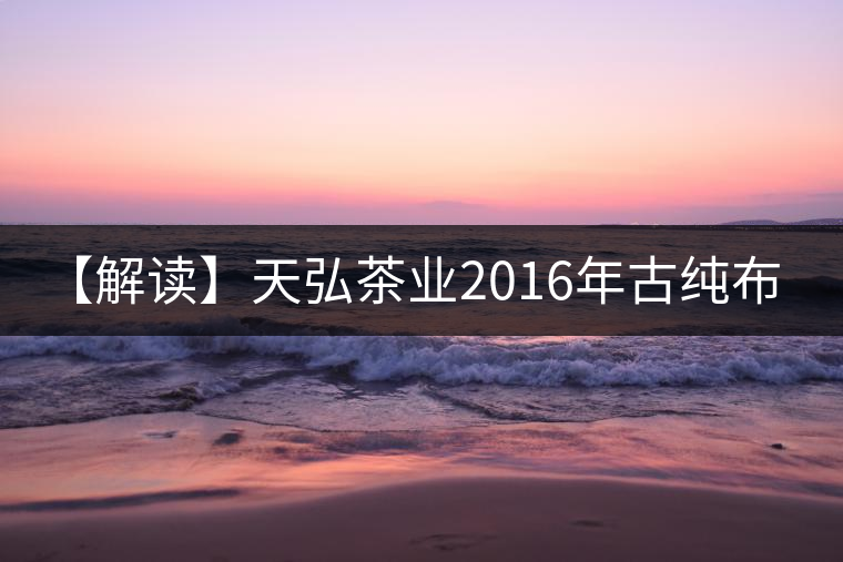【解讀】天弘茶業(yè)2016年古純布朗（生）