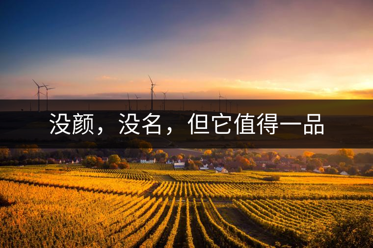 沒顏，沒名，但它值得一品