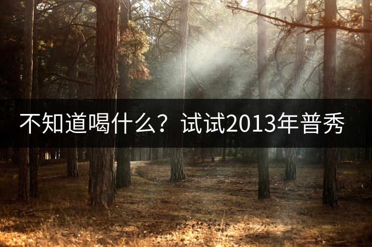 不知道喝什么？試試2013年普秀品味板山吧！