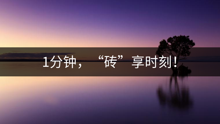 1分鐘，“磚”享時(shí)刻！