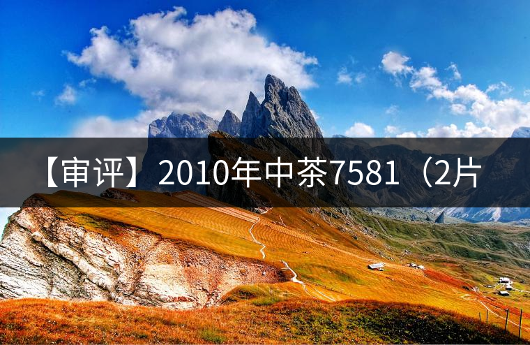 【審評】2010年中茶7581（2片裝）