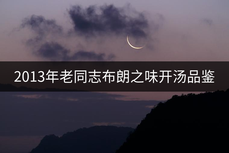 2013年老同志布朗之味開湯品鑒
