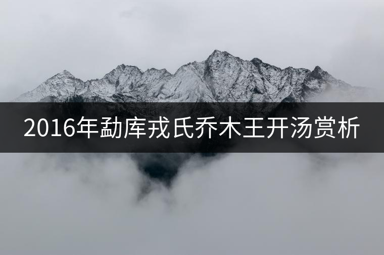 2016年勐庫戎氏喬木王開湯賞析
