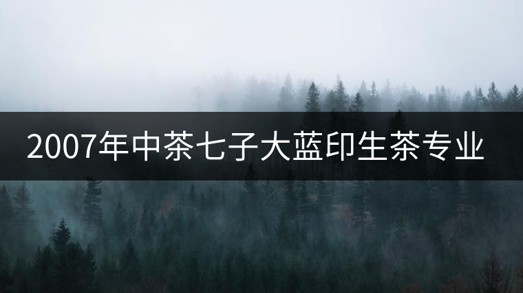2007年中茶七子大藍(lán)印生茶專業(yè)品評