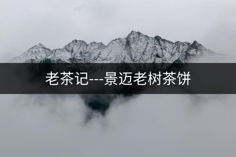 老茶記---景邁老樹茶餅