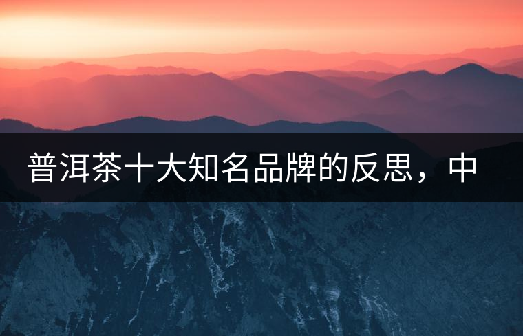 普洱茶十大知名品牌的反思，中國有沒有真正的普洱茶高端品牌？