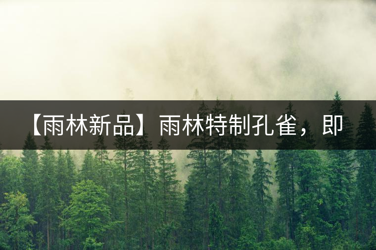 【雨林新品】雨林特制孔雀，即將妙態(tài)綻放