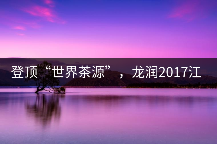 登頂“世界茶源”，龍潤(rùn)2017江城茶上市啦！