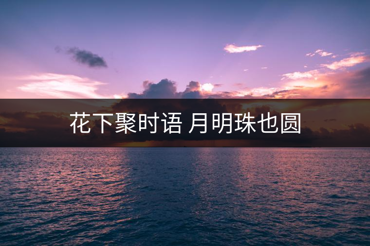 花下聚時語 月明珠也圓