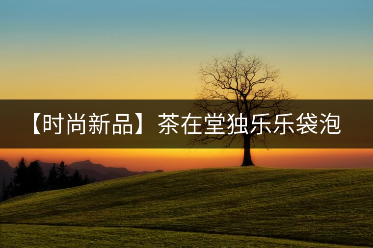 【時尚新品】茶在堂獨樂樂袋泡熟茶暖心上市！