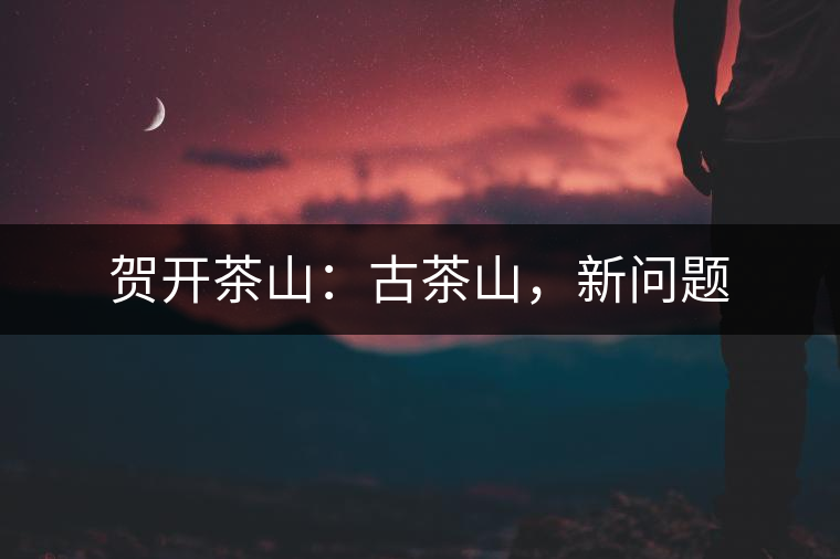 賀開茶山：古茶山，新問題