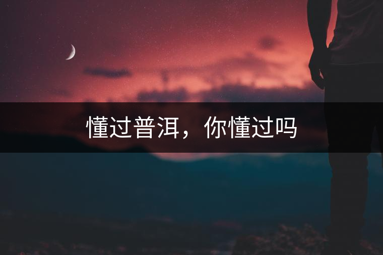 懂過普洱，你懂過嗎