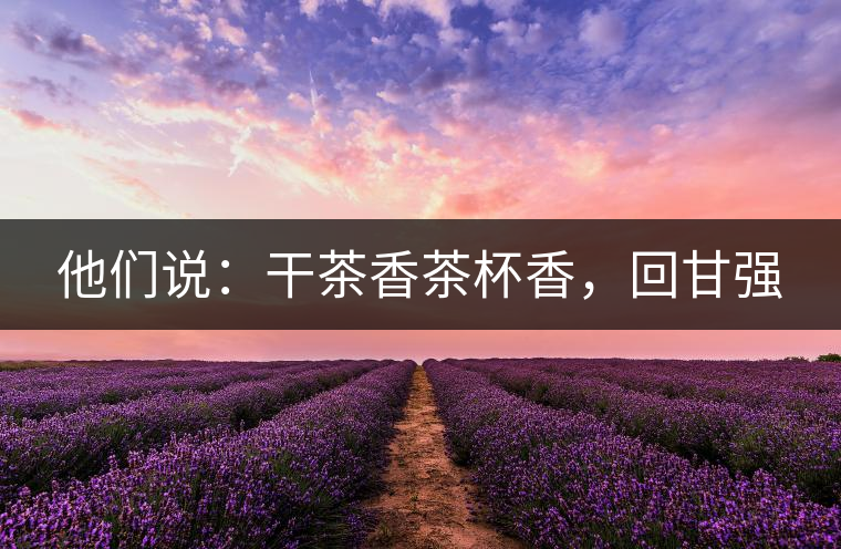 他們說：干茶香茶杯香，回甘強