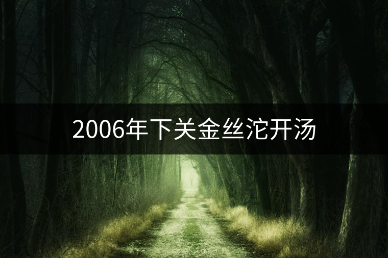 2006年下關(guān)金絲沱開湯