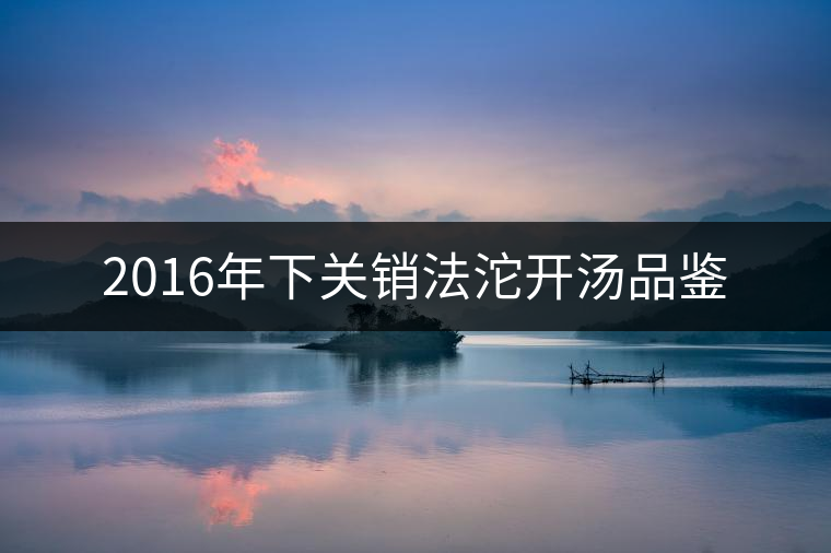 2016年下關(guān)銷(xiāo)法沱開(kāi)湯品鑒