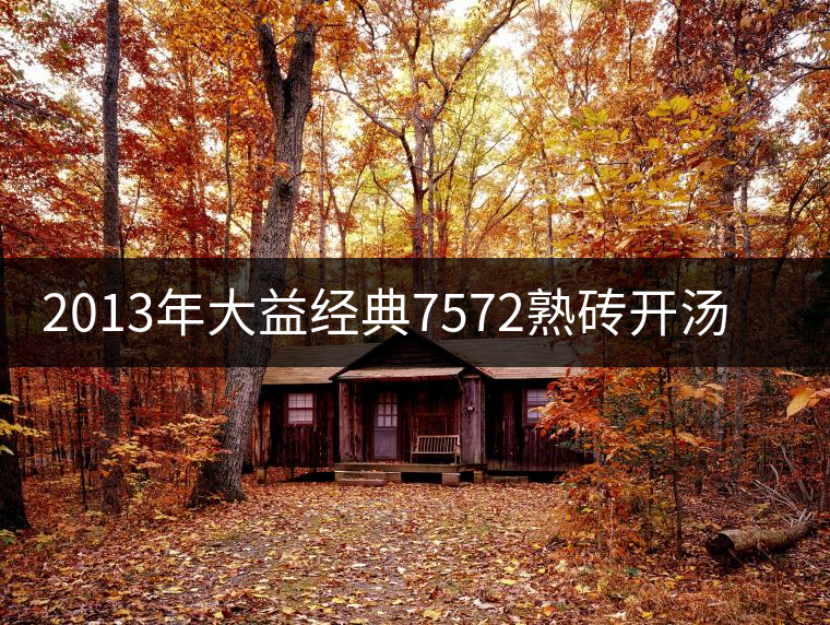2013年大益經(jīng)典7572熟磚開湯品鑒 2013年大益經(jīng)典7572熟磚開湯品鑒