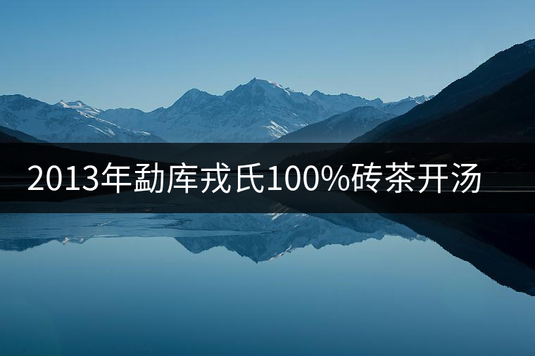 2013年勐庫戎氏100%磚茶開湯品鑒 2013年勐庫戎氏100%磚茶開湯品鑒