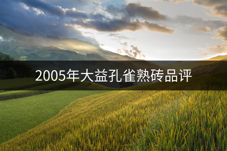 2005年大益孔雀熟磚品評 2005年大益孔雀熟磚品評