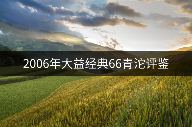 2006年大益經典66青沱評鑒