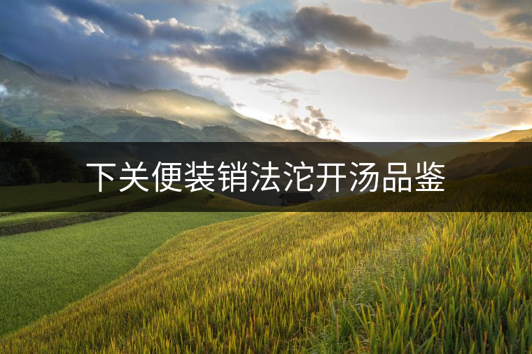 下關(guān)便裝銷法沱開湯品鑒