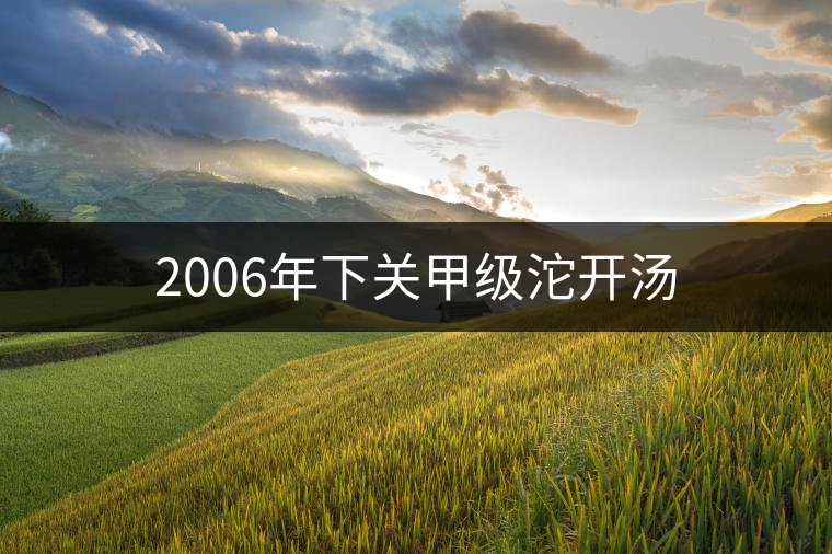 2006年下關(guān)甲級沱開湯