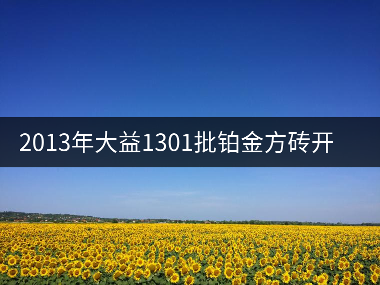 2013年大益1301批鉑金方磚開湯品鑒