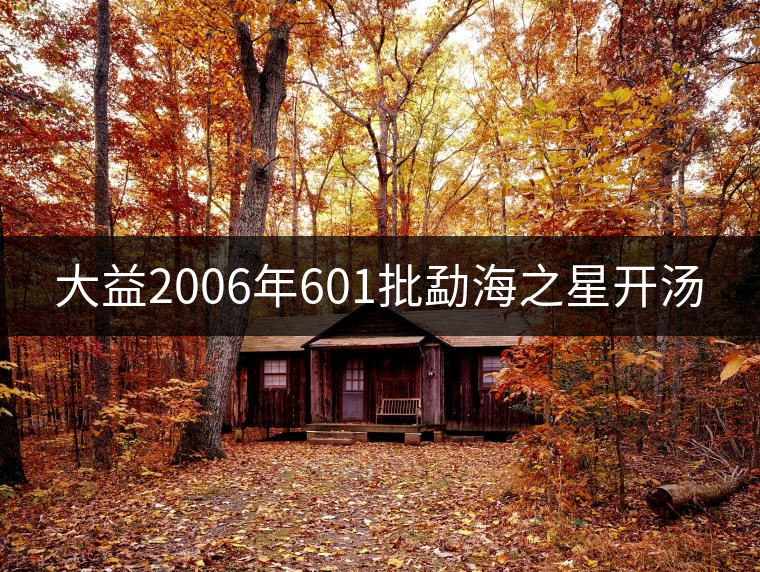 大益2006年601批勐海之星開湯 大益2006年601批勐海之星開湯