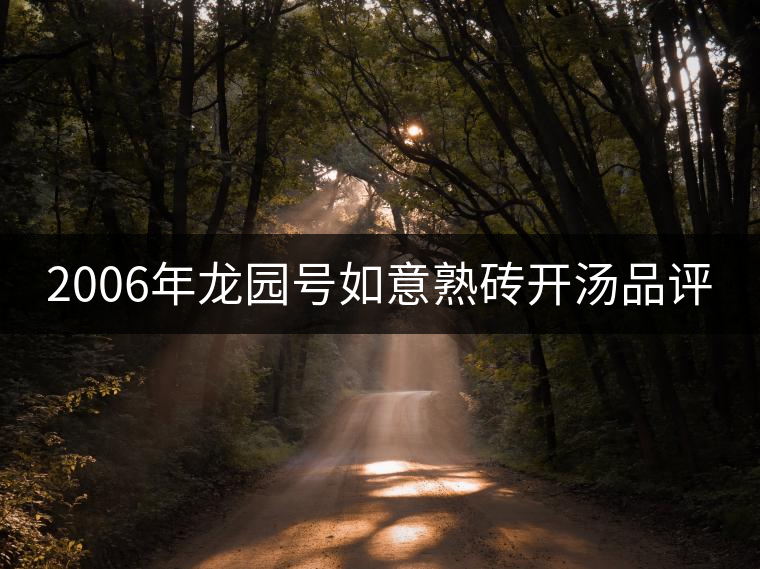 2006年龍園號如意熟磚開湯品評