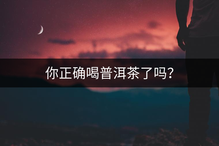 你正確喝普洱茶了嗎？