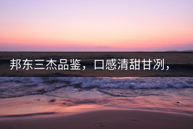 邦東三杰品鑒，口感清甜甘冽，香氣富于變化