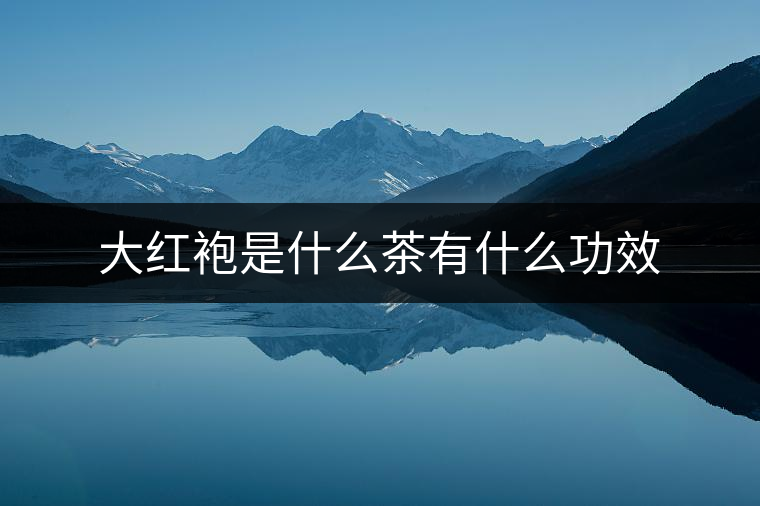 大紅袍是什么茶有什么功效