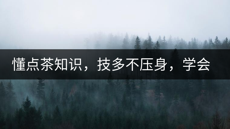 懂點(diǎn)茶知識(shí)，技多不壓身，學(xué)會(huì)這些秒變茶藝高手