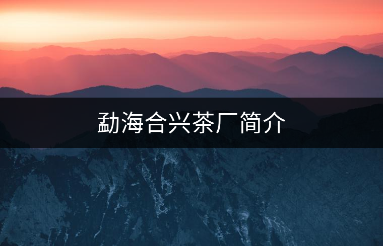 勐海合興茶廠簡介 勐海合興茶廠簡介