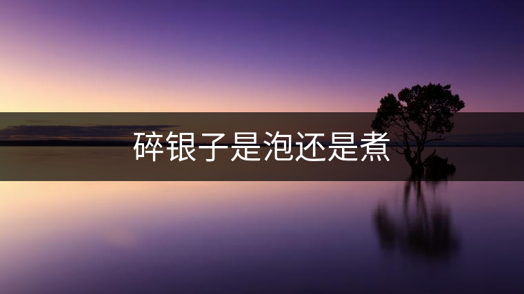 碎銀子是泡還是煮