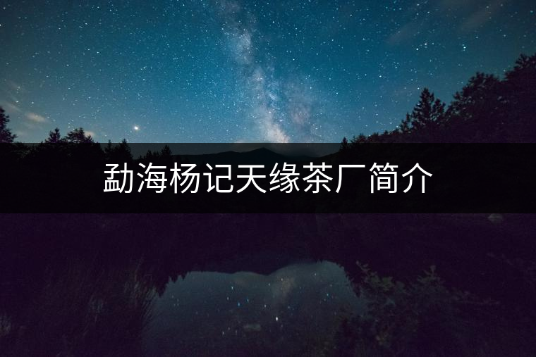 勐海楊記天緣茶廠簡介