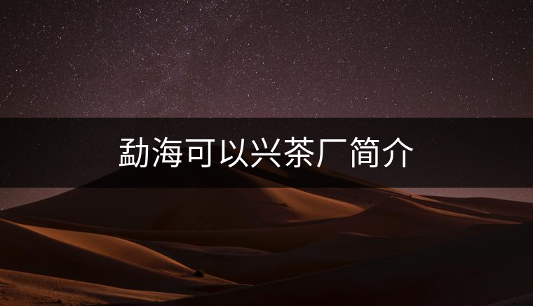 勐?？梢耘d茶廠簡介
