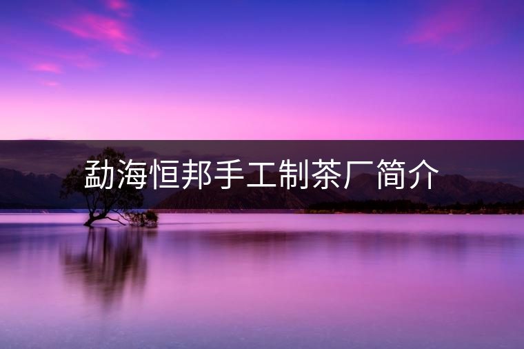勐海恒邦手工制茶廠簡介 勐海恒邦手工制茶廠簡介